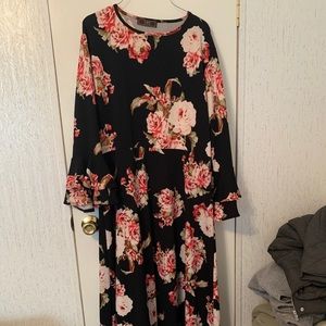 L&B black floral dress